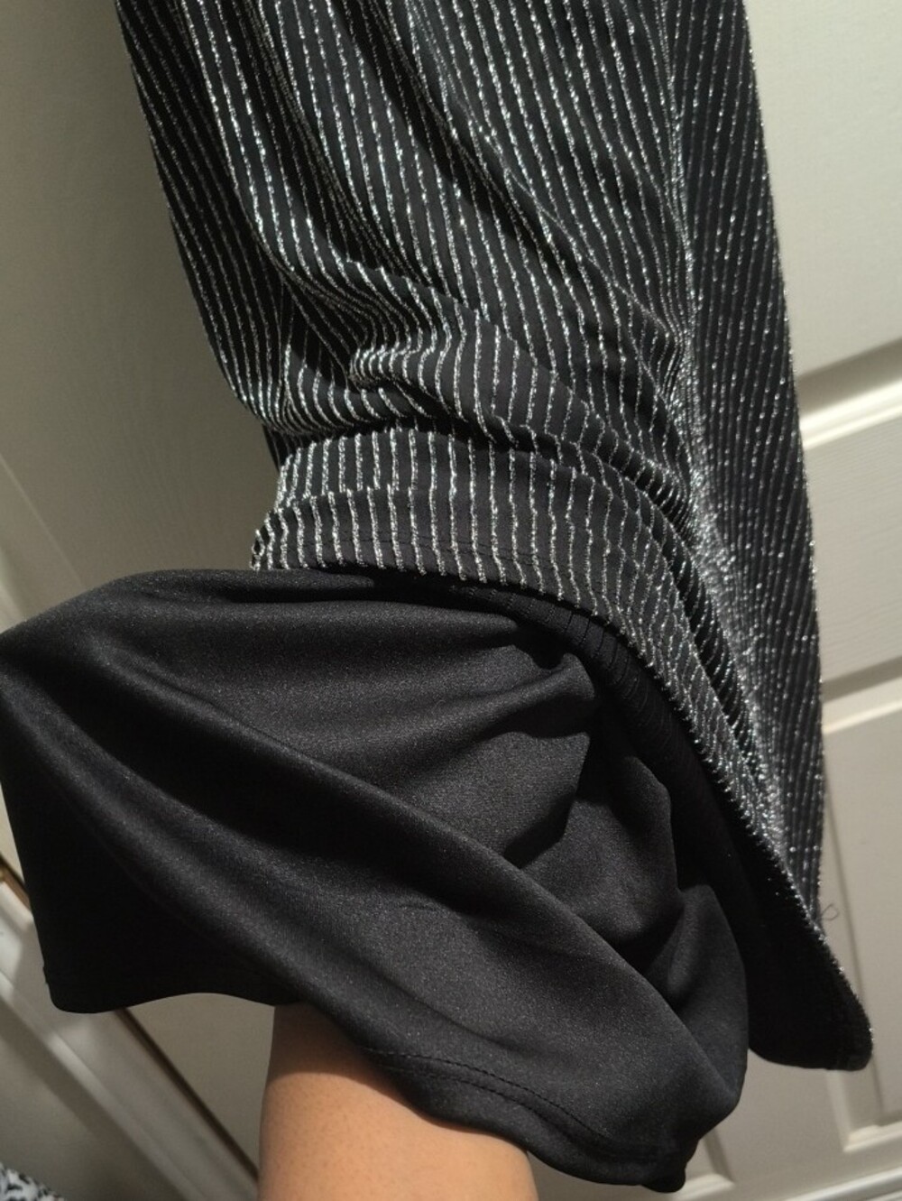 envy Black Metallic-Striped Slip Midi Dress - Picture 3 of 3